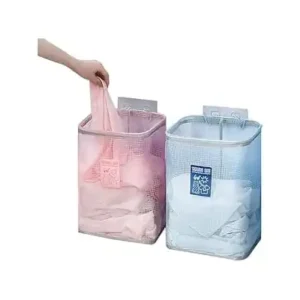 سلة غسيل تثبت على الحائط جيدة التهوية لتخزين الملابس، سلة منظمة للحمام مكونة من 2 قطعة عشوائية