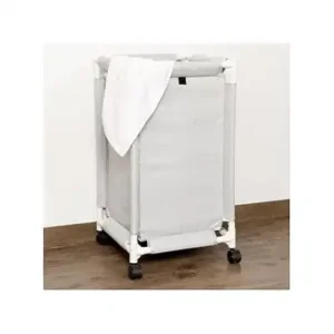 سبت غسيل من القماش بعجلات مع غطاء