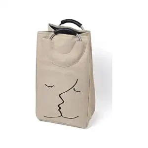 حقيبه غسيل قابل للطي كبير للغاية مع مقبض معدني، لتخزين الألعاب وتنظيم الملابس في غرفة النوم (شكل 1)