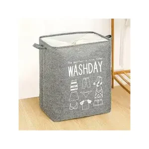 سلة غسيل قابلة للطي طاردة للماء مبطنة من الداخل، مقابض يدوية، شنطة كبيرة لتخزين اللحاف، سلة غسيل وتخزين المنسوجات المنزلية من الإسراء، 75 لتر، رمادي