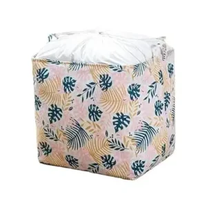 سلة غسيل الملابس بتصميم شنطة تنظيم، قابلة للطي ومقاومة للماء وشديدة التحمل، لتخزين الملابس وتنظيم الألعاب ومزودة برباط سحب، تأتي بسعة 75 لتر (نقشة شجرة)
