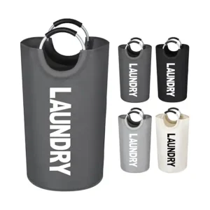 سبت غسيل قابلة للطي من فوتوكو سعة 82 لتر مع مقبض من فوتوكو، سلة غسيل مقاومة للماء كبيرة من قماش أكسفورد، سلة تخزين محمولة لفرز الغسيل لغرفة النوم وغرفة المعيشة، رمادي