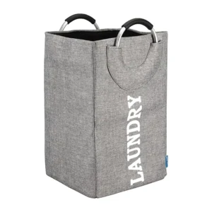 سبت غسيل كبير الكا متين لتخزين الملابس للبطانيات والتنظيم وغرفة النوم والملابس المتسخة للسكن والشقة وغرفة الغسيل من كولور، 34 × 30.5 × 61 سم، لون رمادي، عبوة 1 قطعة