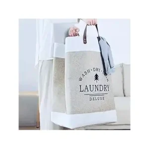 سلة غسيل قابلة للطي لغرفة النوم، منظم تخزين الملابس مع مقبض (رمادي) سلة الغسيل/حقيبة قابلة للطي لغرفة النوم لتجميع الغسيل، منظم لتخزين الملابس مع مقبض (رمادي)